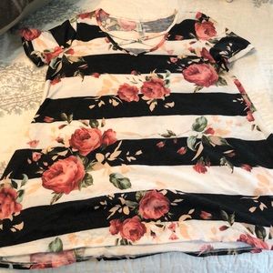 Cute floral striped top